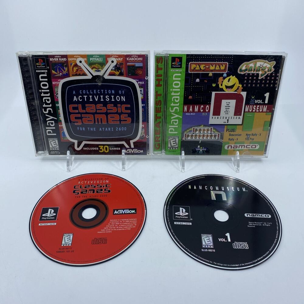 Activision Classic Games + Namco Museum Vol 1 PS1 PlayStation Game Lot CIB